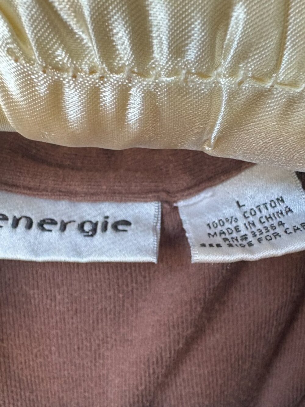 Energie Brown Vintage-Style Polo Top - Picture 4 of 4